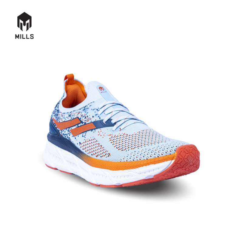 Mills Sepatu Enermax Nanoknit LT Blue / Orange / White 9103101