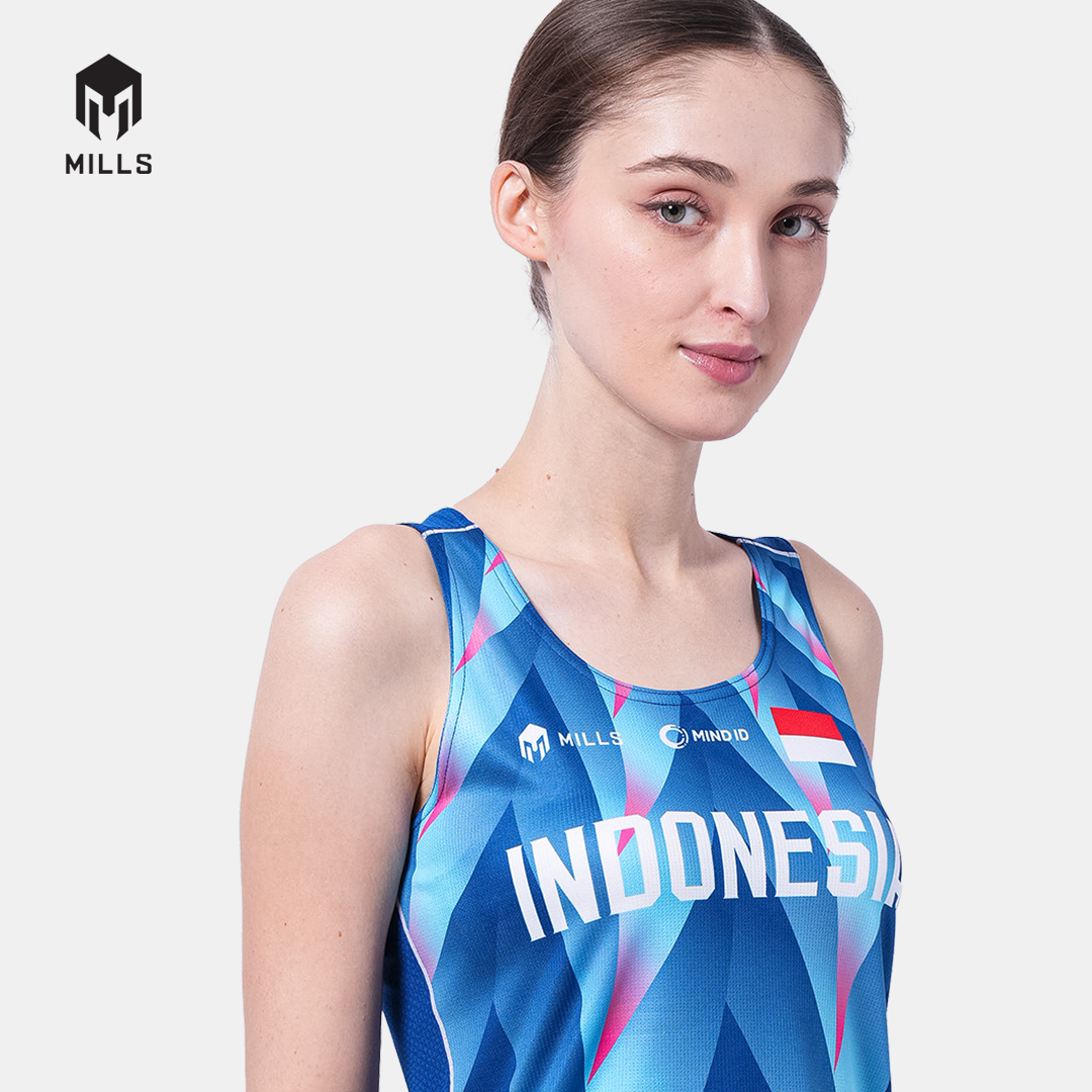 MILLS PASI TRAINING RUNNING TANK TOP WOMEN BLUE 01100061