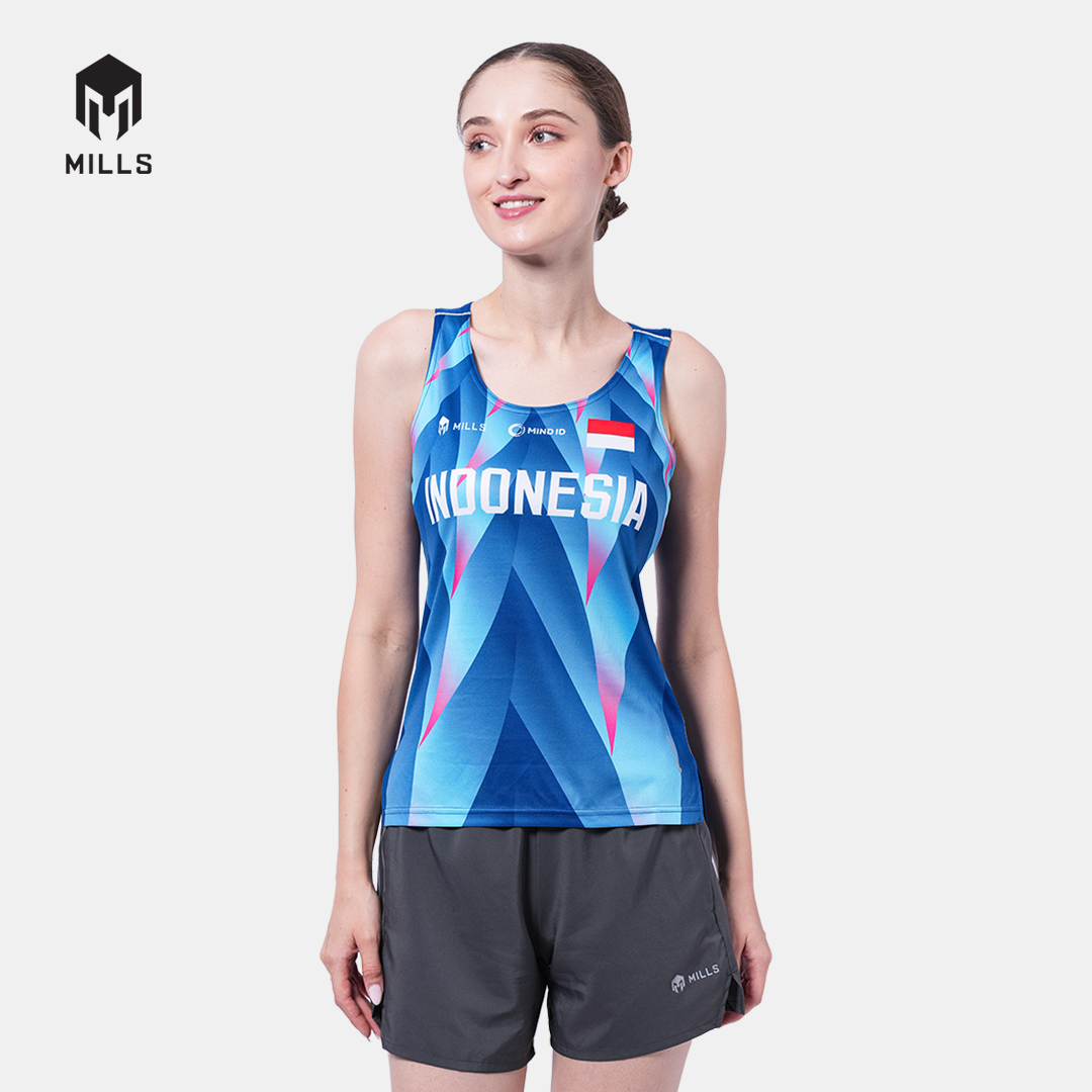 MILLS PASI TRAINING RUNNING TANK TOP WOMEN BLUE 01100061