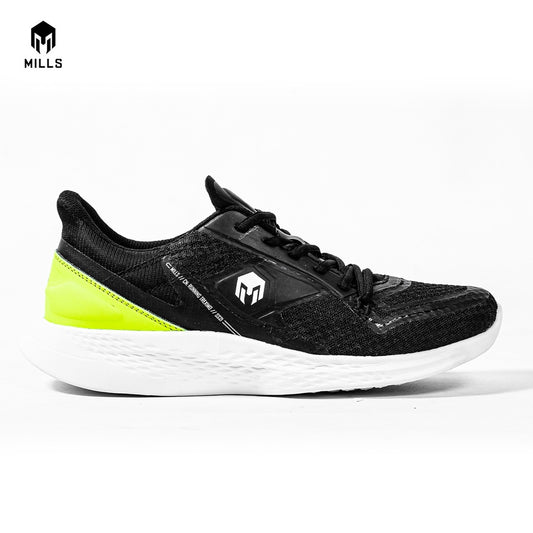 Mills Sepatu Lari Running Shoes Treximo Omega Black/Neon Green/White  9100101