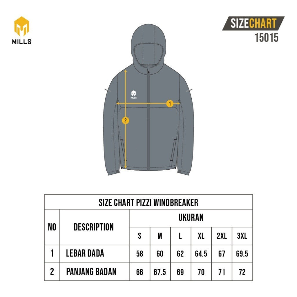MILLS Jaket Pria Jacket Pizzi Windbreaker Men 15015