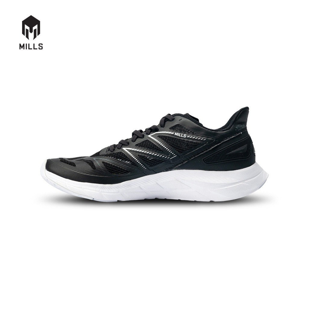 Mills Sepatu Lari Running Shoes Treximo Saga V2 Black / White 9101207