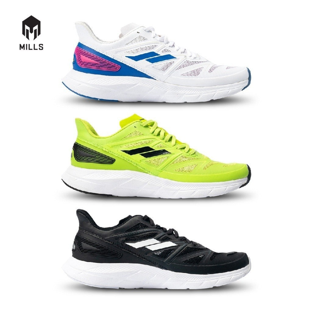 Mills Sepatu Lari Running Shoes Treximo Saga V2 Black / White 9101207