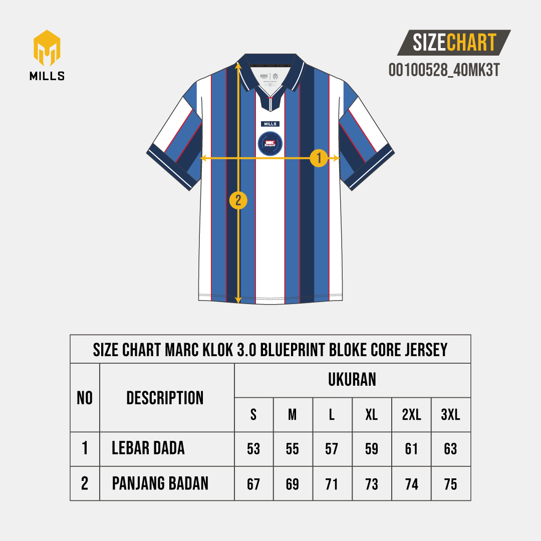 MILLS BAJU OLAHRAGA JERSEY SEPAKBOLA MARC KLOK 3.0 BLUEPRINT BLOKE CORE JERSEY 00100528