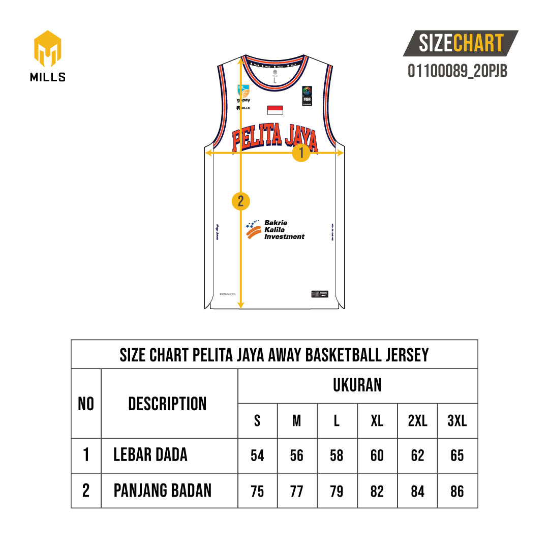 MILLS PELITA JAYA AWAY BASKETBALL JERSEY WHITE 01100089