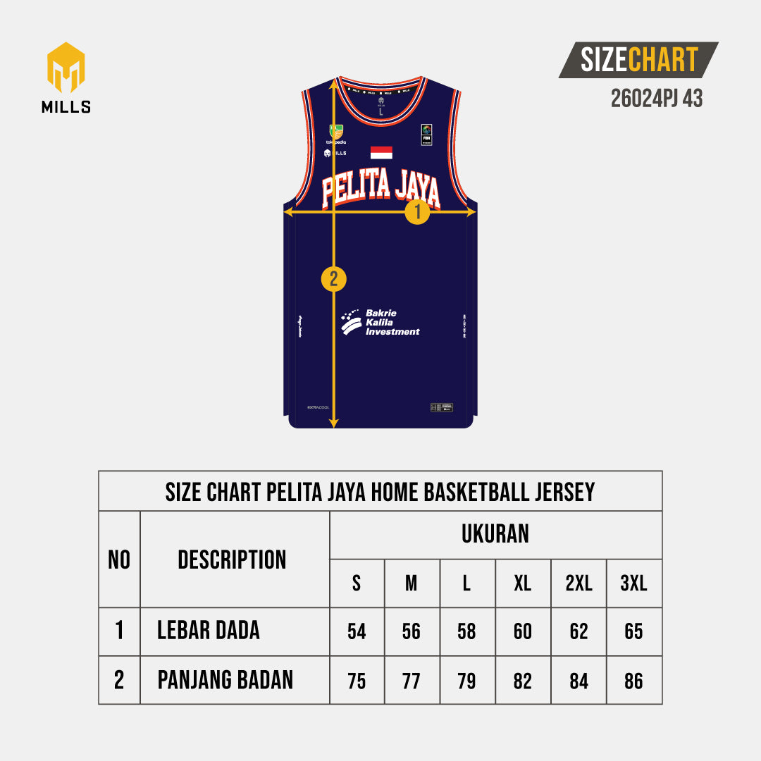 MILLS PELITA JAYA HOME BASKETBALL JERSEY NAVY 26024PJ