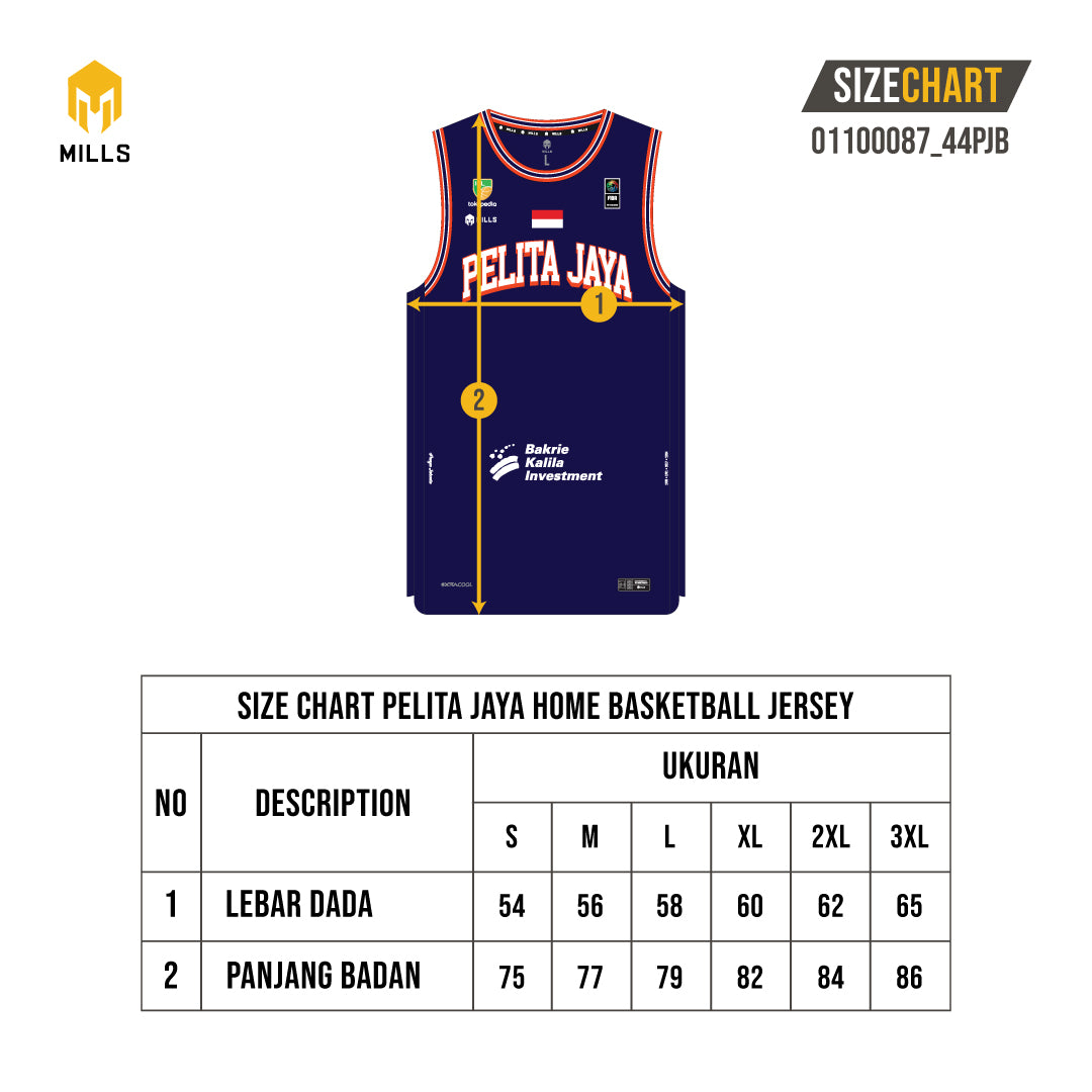MILLS PELITA JAYA HOME BASKETBALL JERSEY NAVY 01100087