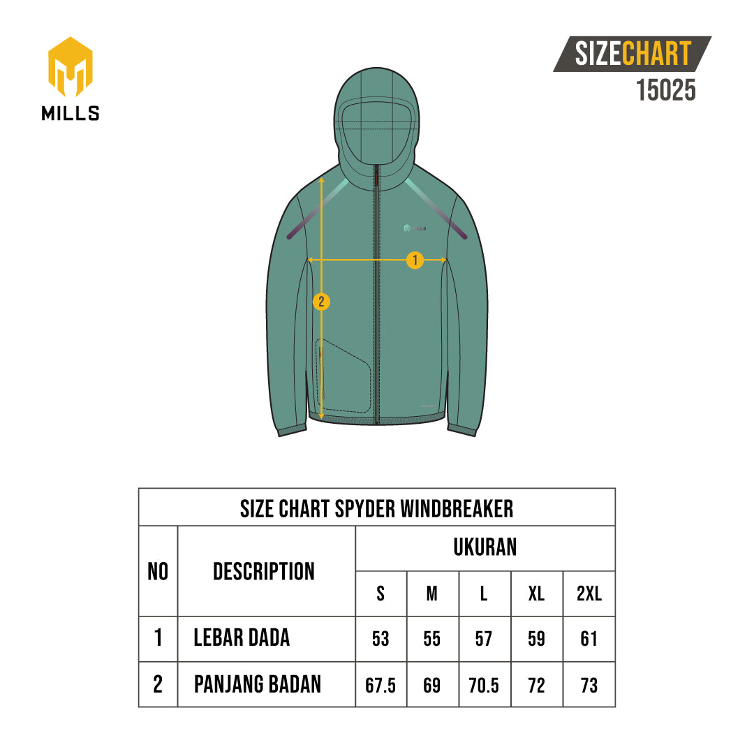 MILLS Jaket Pria Jacket Spyder Windbreaker 15025