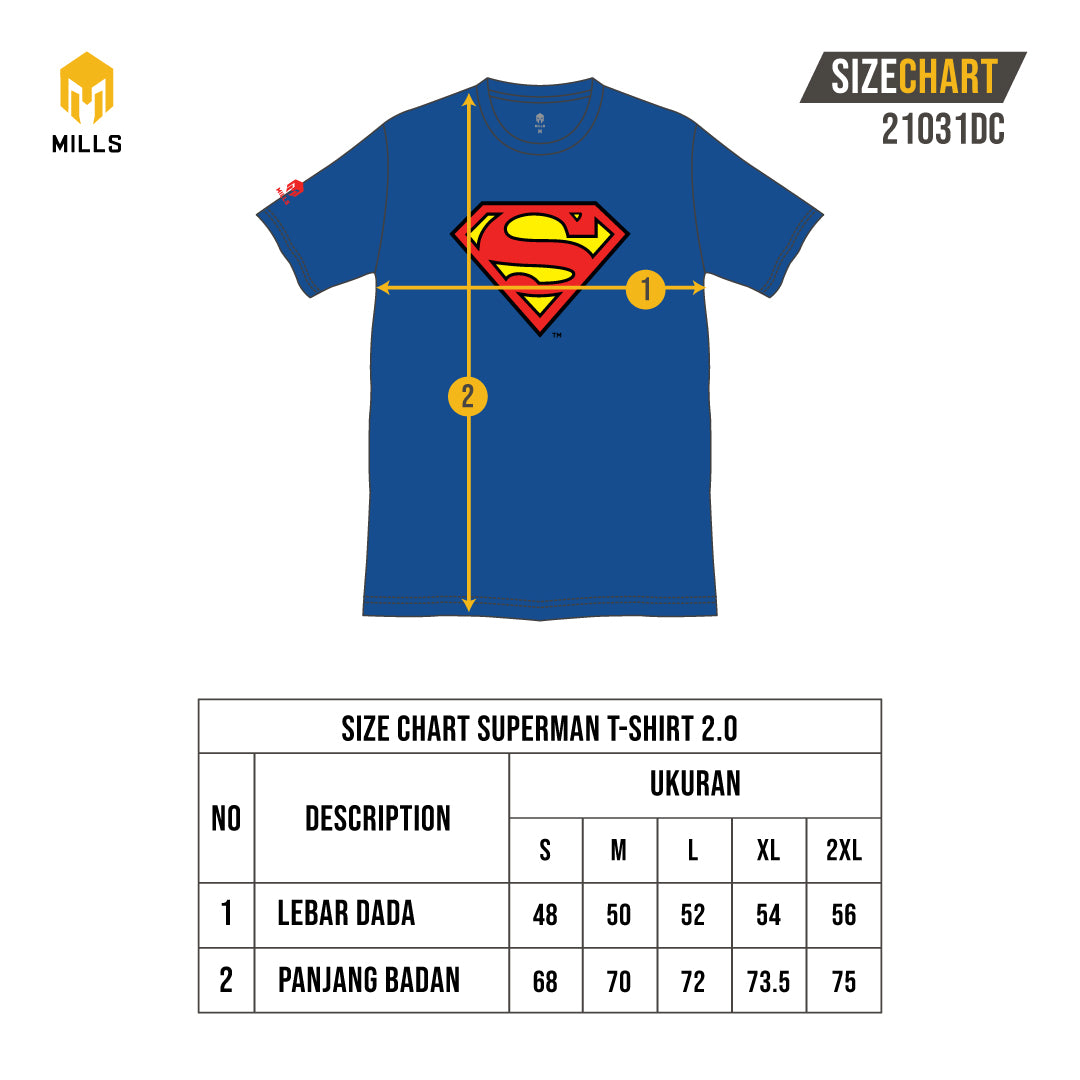 MILLS Superman Cotton T-Shirt 2.0 Royal Blue 21031DC