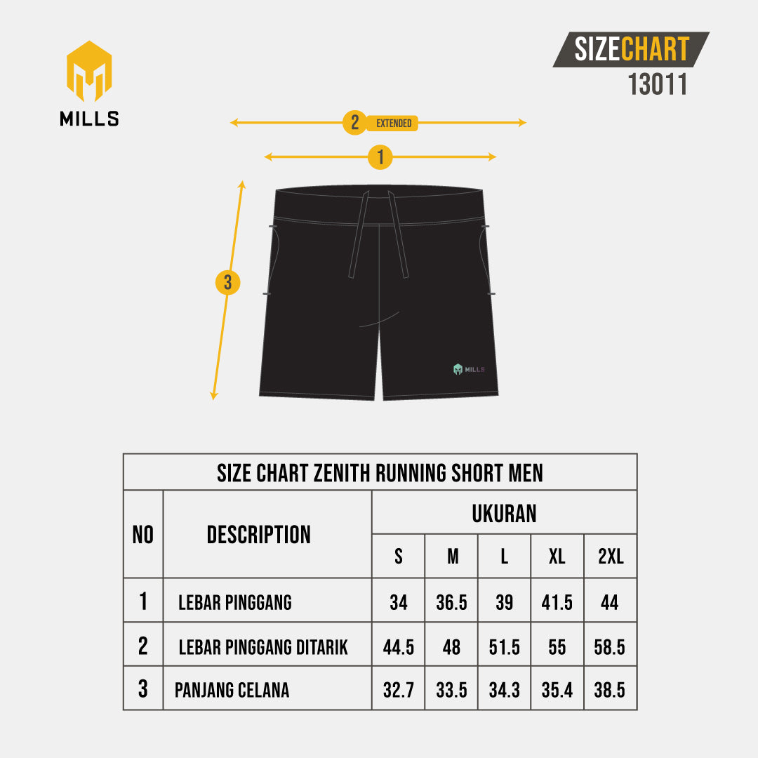 MILLS CELANA RUNNING ZENITH RUNNING SHORT MEN 13011