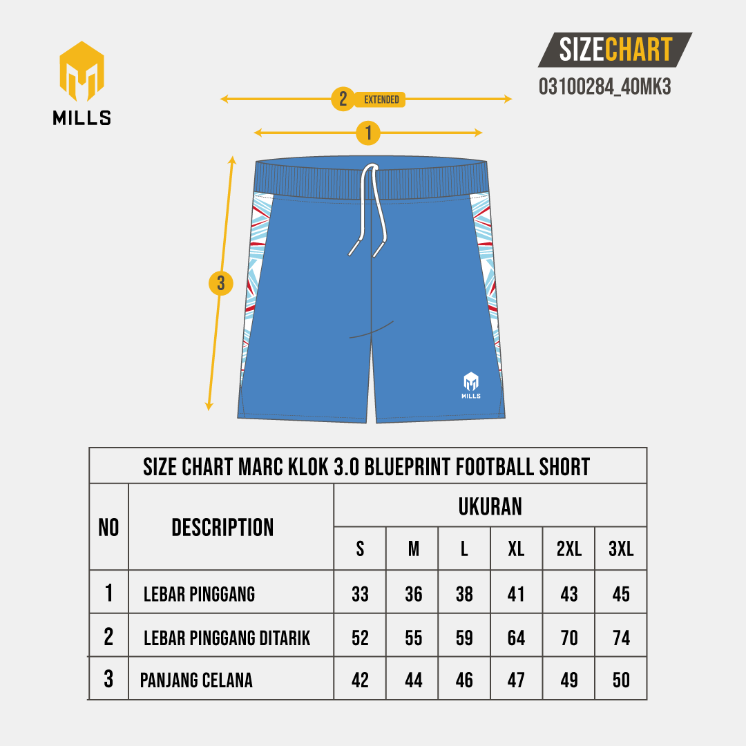 MILLS CELANA PENDEK OLAHRAGA SEPAKBOLA MARC KLOK 3.0 BLUEPRINT FOOTBALL SHORT 03100284