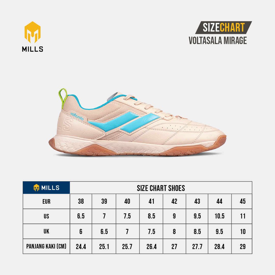 MILLS SEPATU FUTSAL VOLTASALA MIRAGE BEIGE/GUM/BLUE ATOLL 9502101