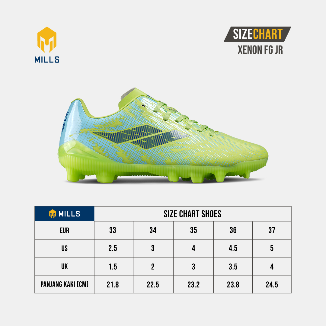MILLS SEPATU SEPAKBOLA XENON FG JR WHITE/LIME.GREEN 9202303