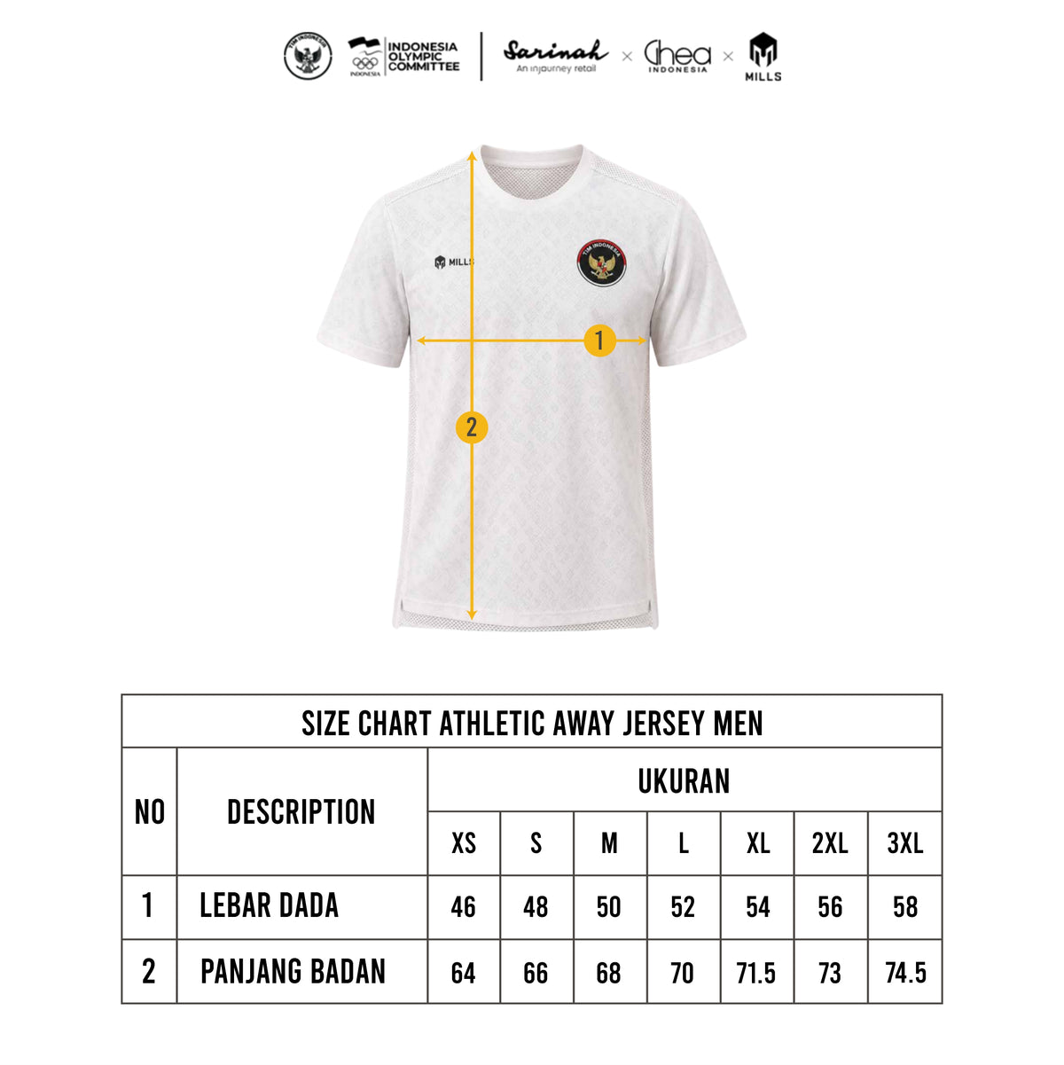 MILLS ASIAN GAMES AWAY ATHLETIC JERSEY MEN WHITE 00101022 20AGM