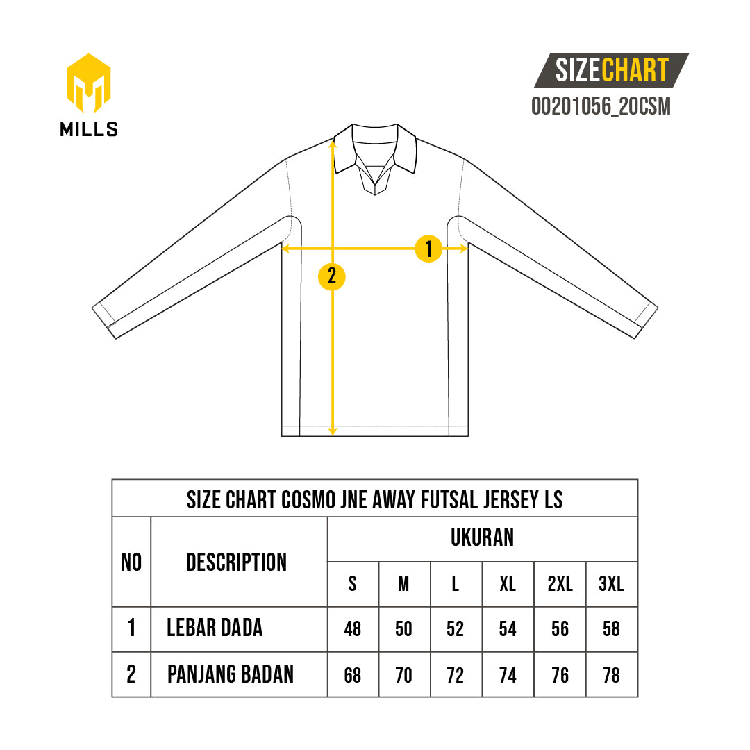 MILLS COSMO JNE AWAY FUTSAL JERSEY LS WHITE 00201056_20CSM