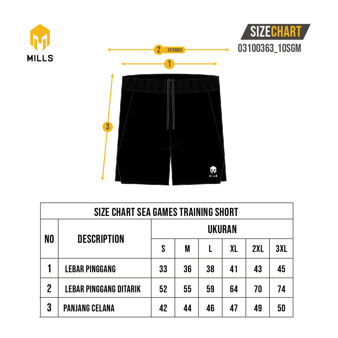 MILLS SEA GAMES TRAINING SHORT BLACK 03100363 10SGM
