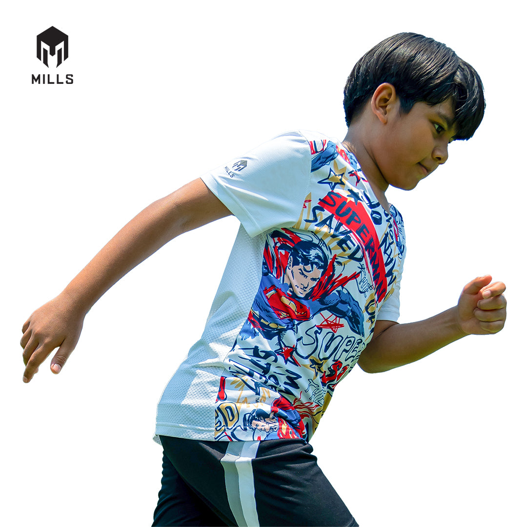 MILLS Superman Baju Olahraga Running Shirt Tee Shirt Kids 45001DC