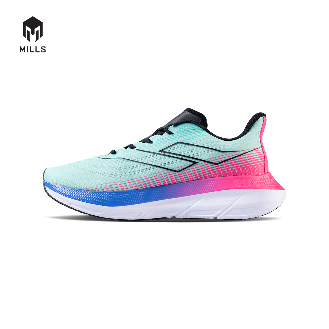 Mills Sepatu Lari Running Shoes Enermax Stream Turquoise / Pink / Blue 9103205