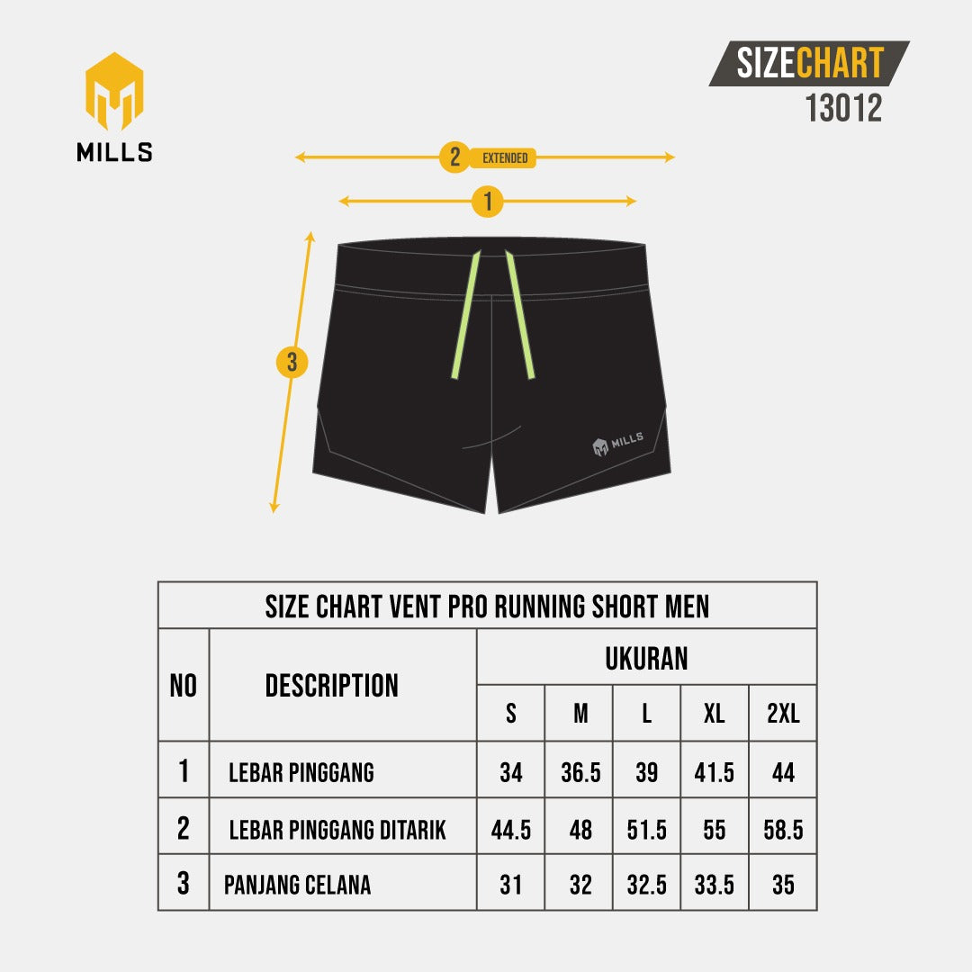 MILLS CELANA RUNNING VENT PRO RUNNING SHORT MEN 13012