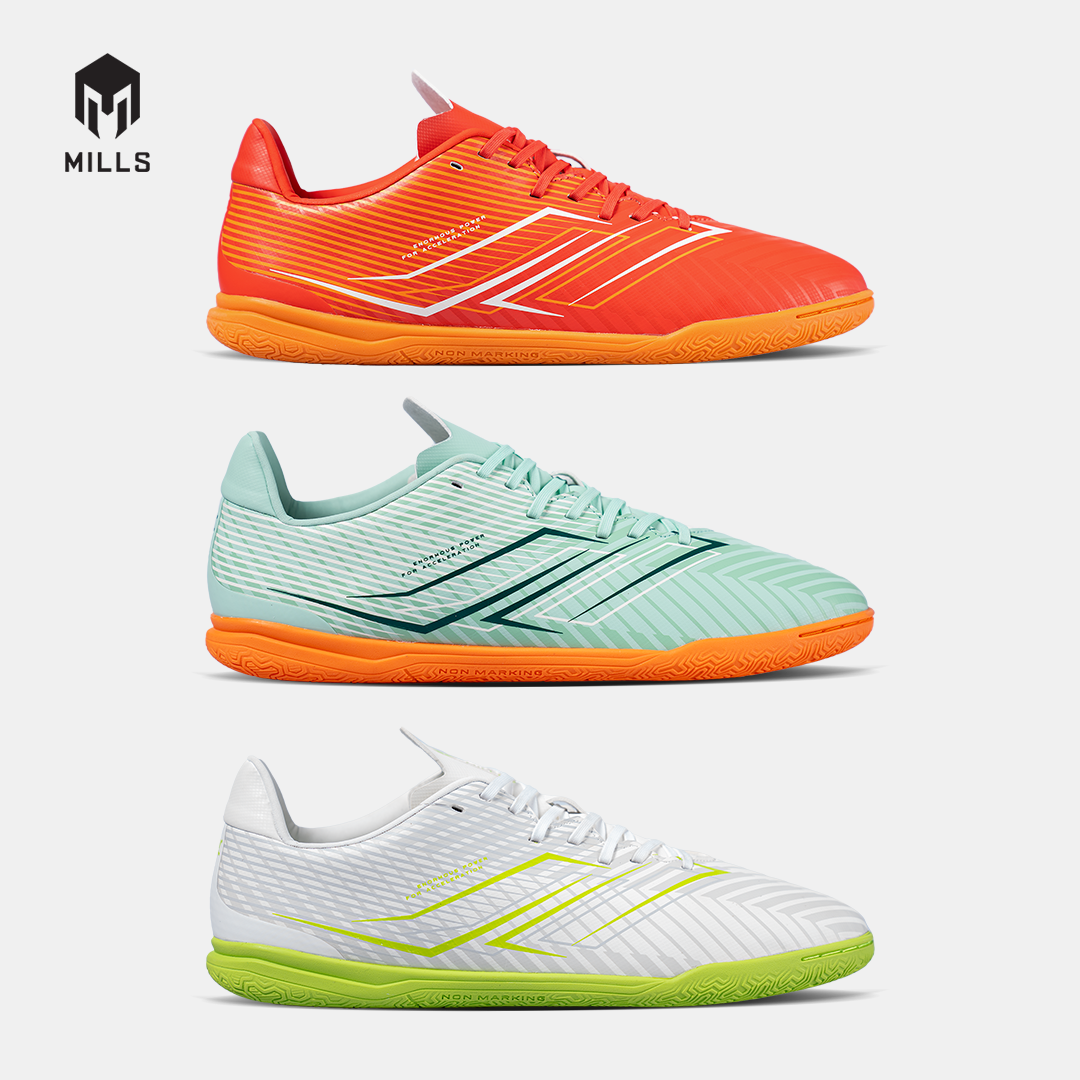 MILLS Sepatu Futsal Xyclops Helios Match In White / Neon Green 9405704