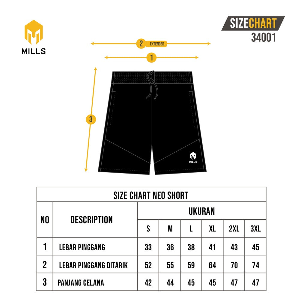 MILLS Celana Training Pendek Neo Short Pants 1.0 34001