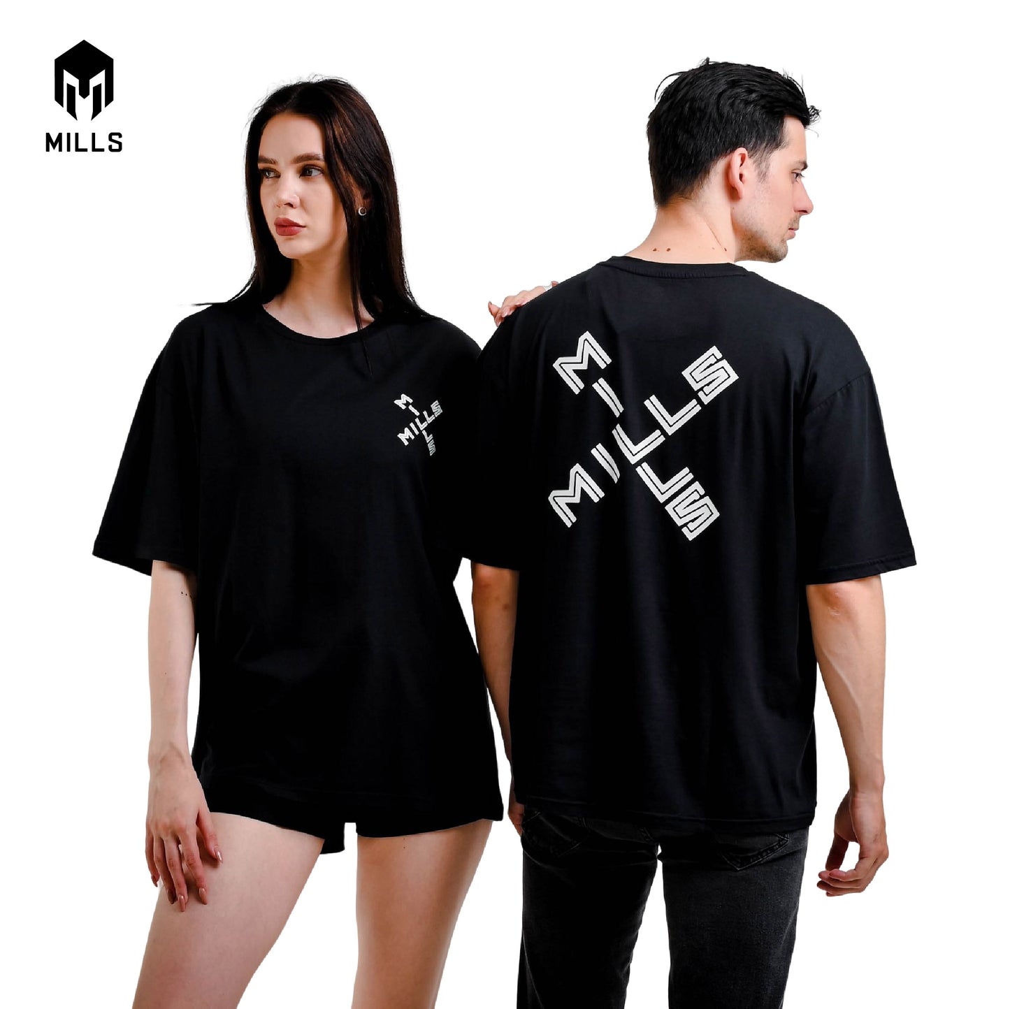 MILLS Kaos Oblong Katun Cotton T-Shirt Cross Oversize 28005
