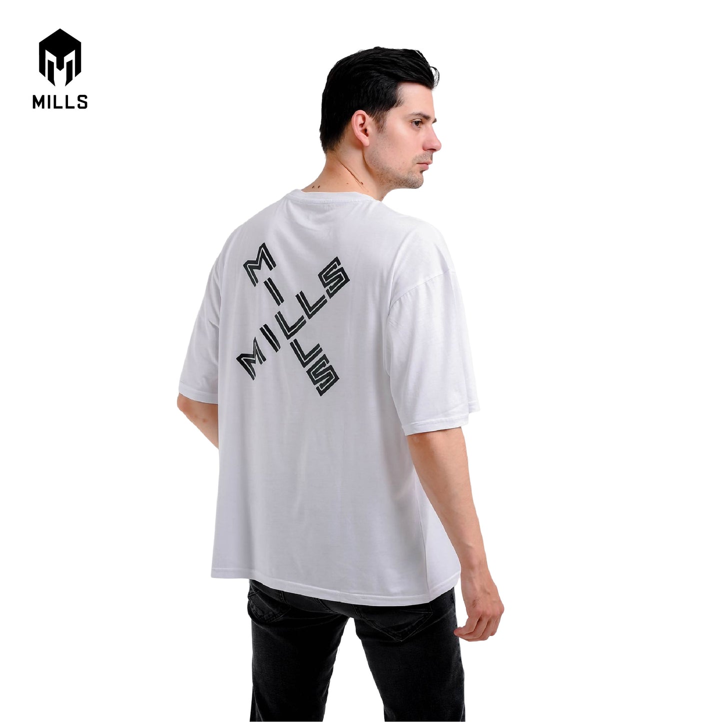MILLS Kaos Oblong Katun Cotton T-Shirt Cross Oversize 28005