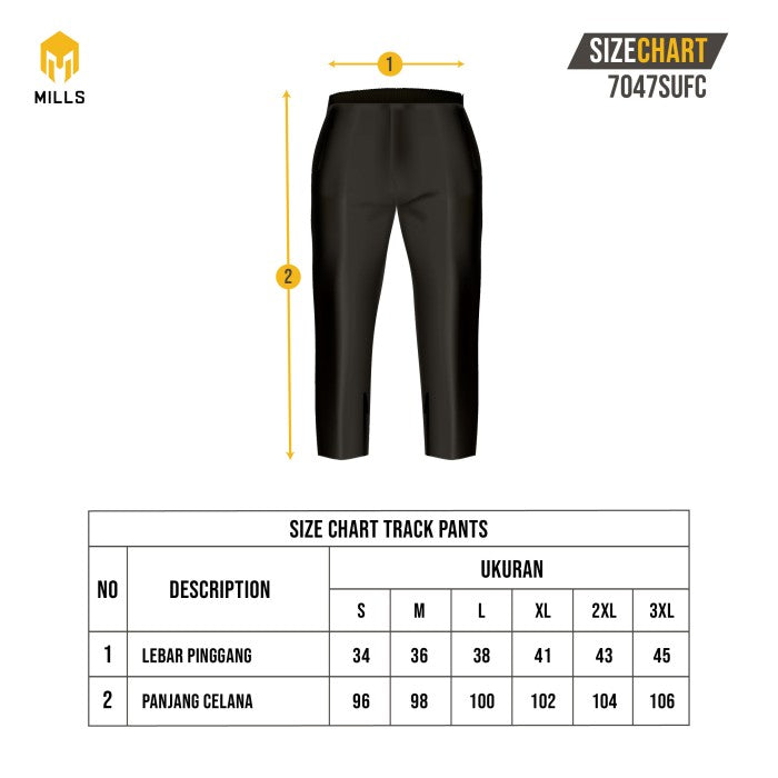 MILLS Celana Training Long Pants SULUT UNITED FC Track Pants 7047SUFC