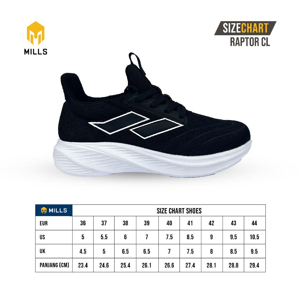 MILLS Sepatu Raptor CL Black / White 9701101