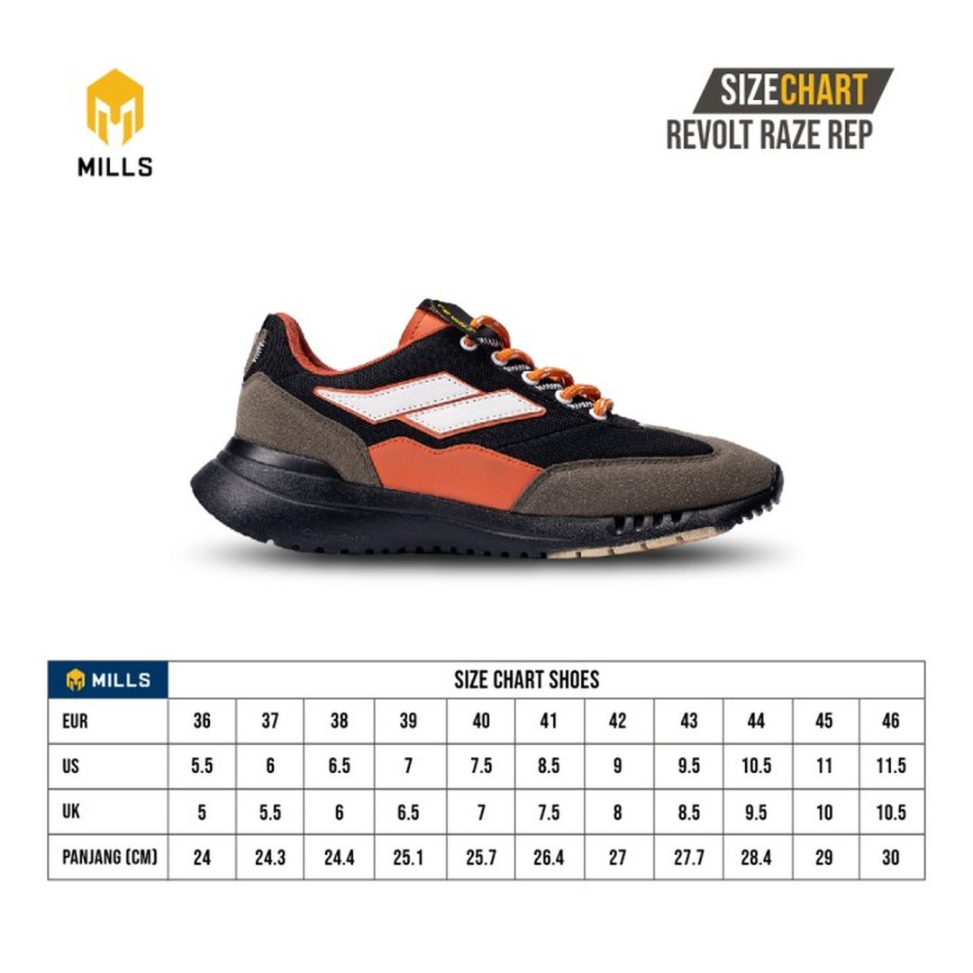 MILLS Sepatu Revolt Raze REP Black / Green / Orange 9701501