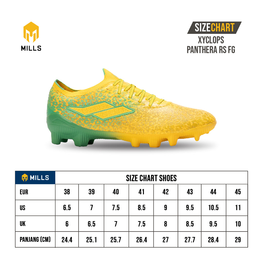 MILLS Sepatu Sepakbola Xyclops Panthera RS FG Yellow / Green 9302701