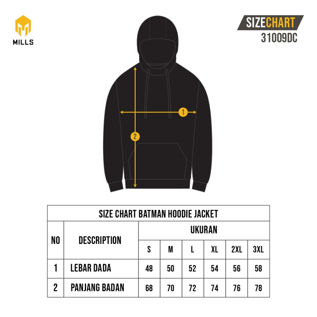 MILLS Batman Jaket Olahraga Hoodie Jacket Black 31009DC