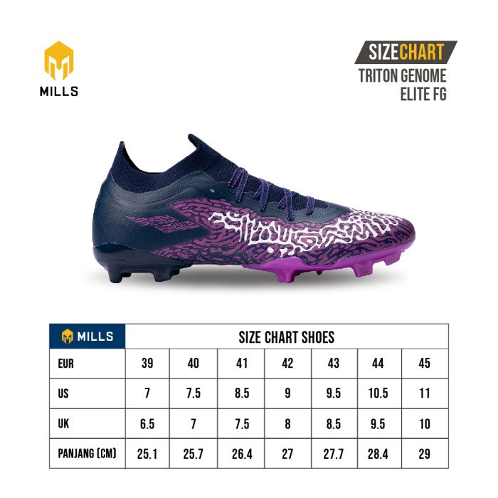 MILLS Sepatu Sepakbola Triton Genome Elite FG Prle/DK.Nvy/Whte 9303003