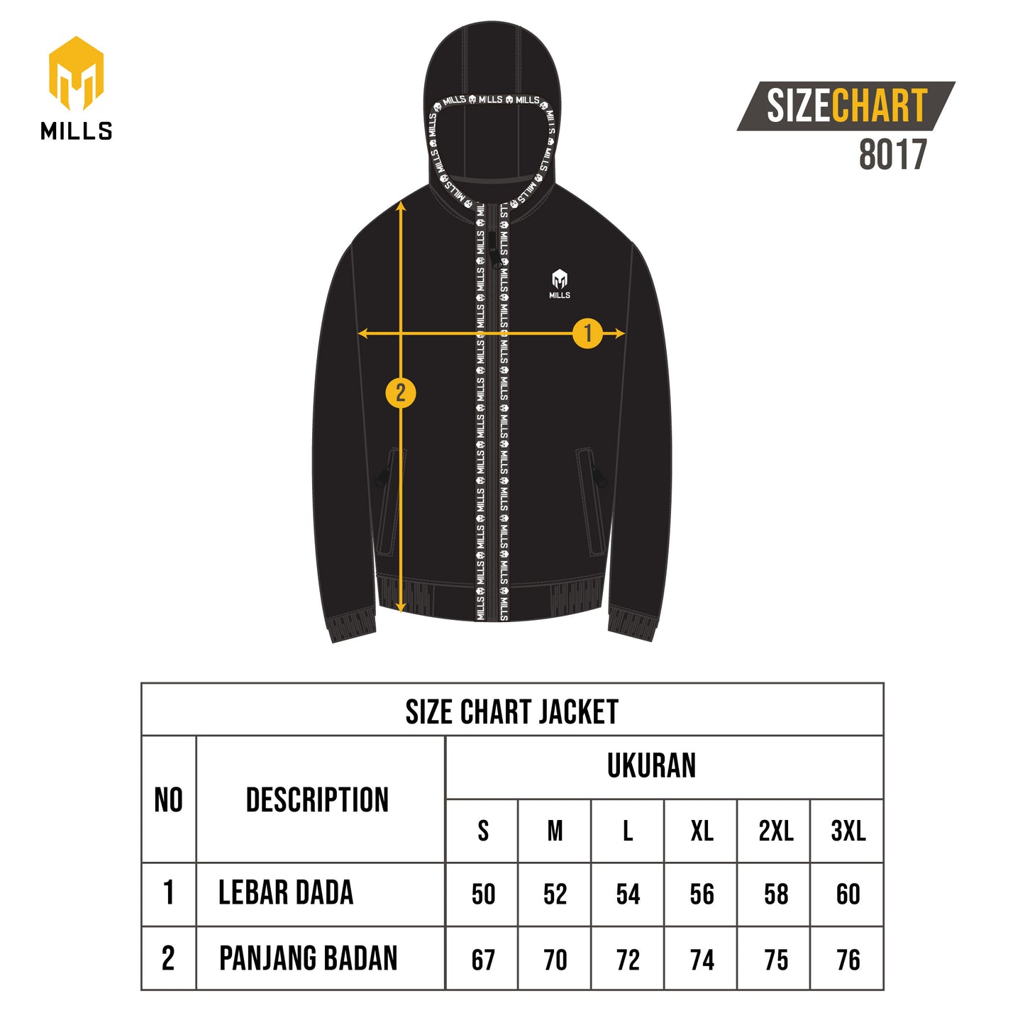 MILLS JAKET OLAHRAGA LINE BASIC JACKET 8017