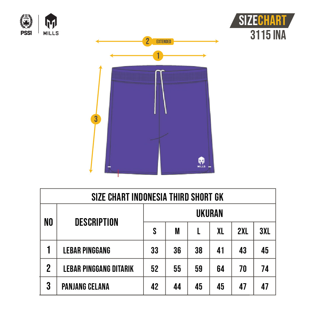 MILLS INDONESIA NATIONAL TEAM SHORT GK THIRD 3115INA PURPLE