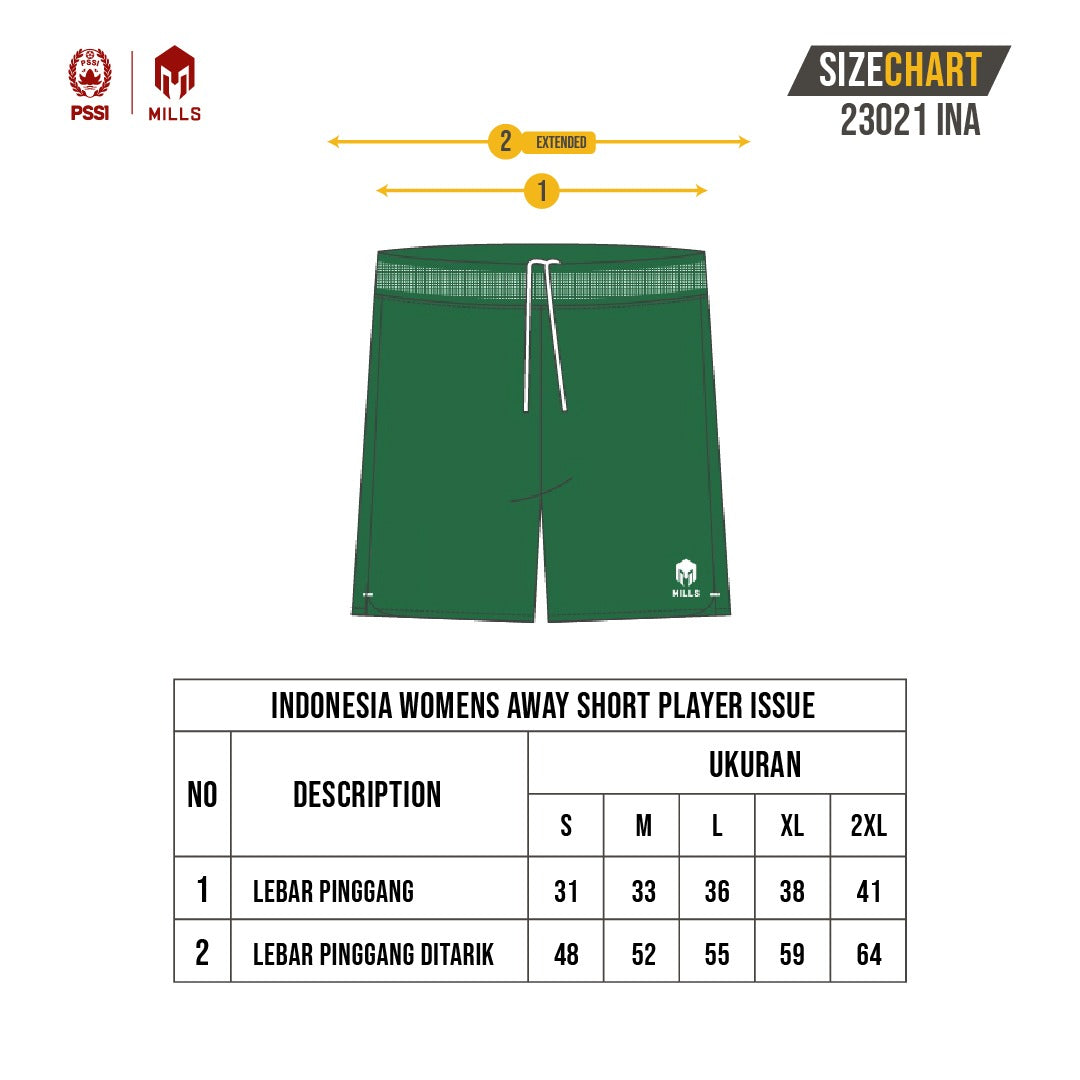 MILLS INDONESIA AWAY SHORT WOMAN 23021INA GREEN