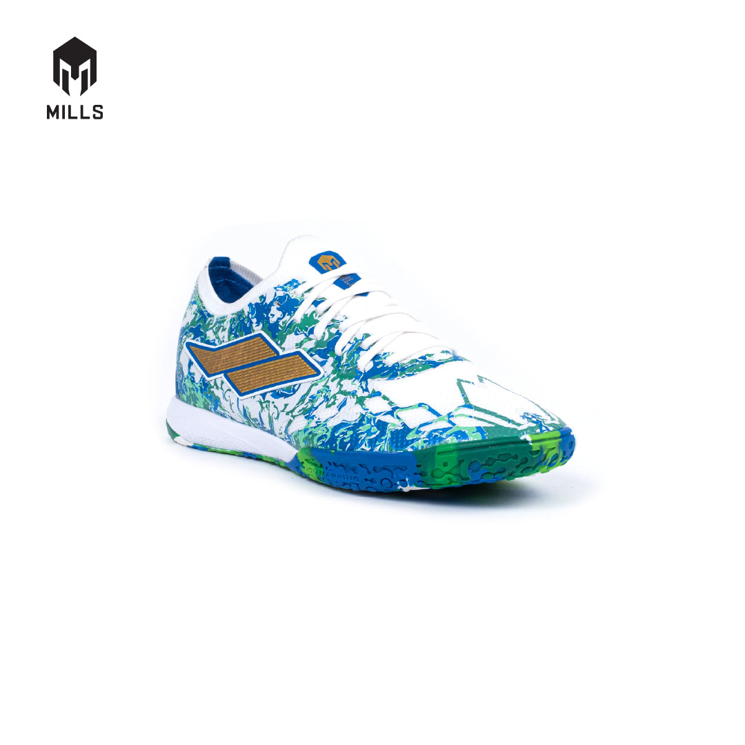 MILLS SEPATU FUTSAL XYCLOPS KALDERA IN WHITE/GREEN/GOLD - 9400602