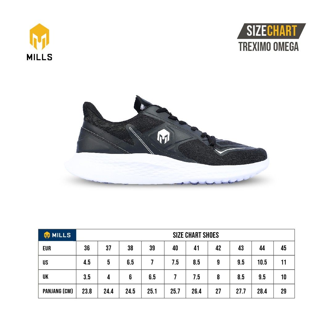 MILLS Sepatu Treximo Omega Black / White 9100110