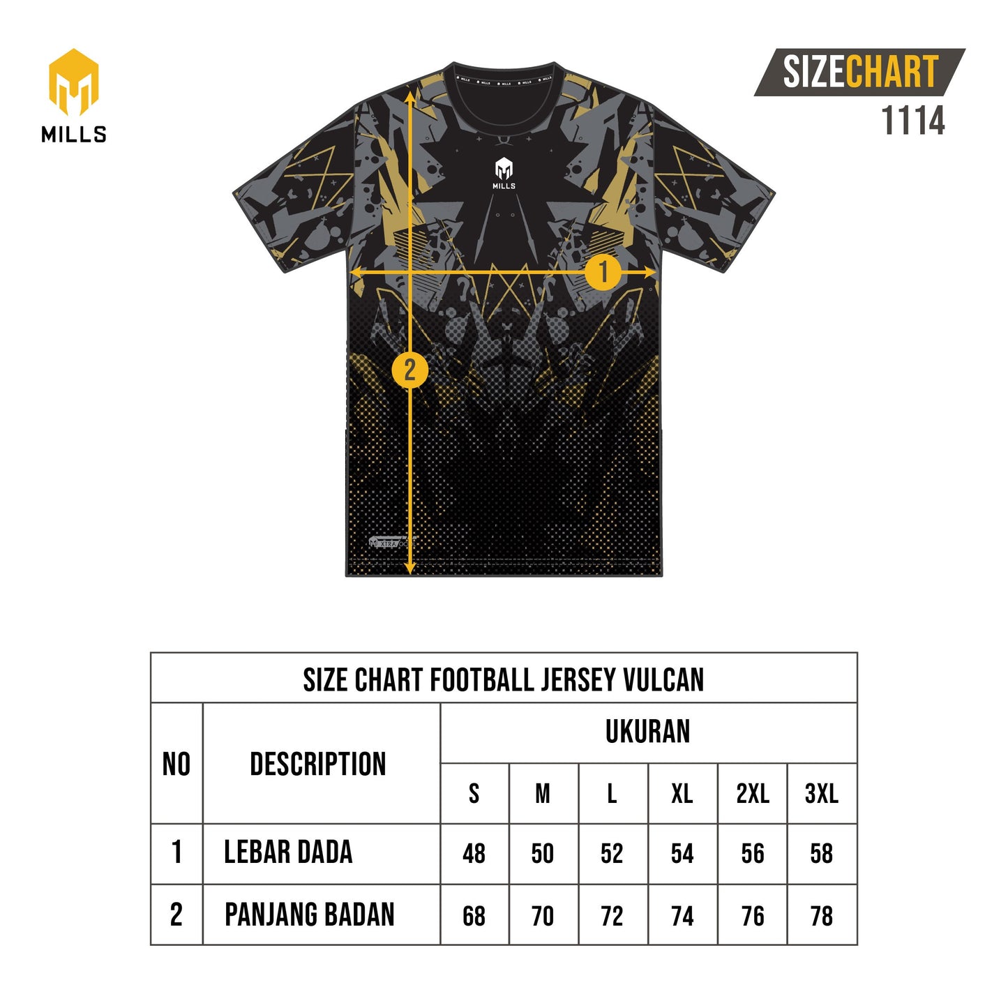 MILLS FOOTBALL JERSEY VULCAN 1114