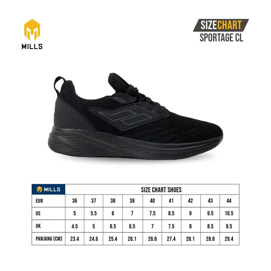 MILLS Sepatu Sportage CL Black / White 9701001