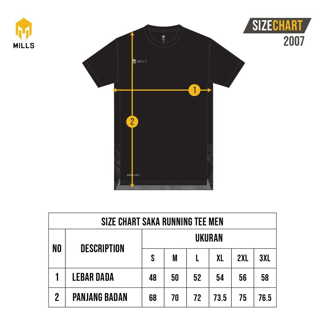 MILLS Baju Olahraga Running Saka Running Tee Men 2007