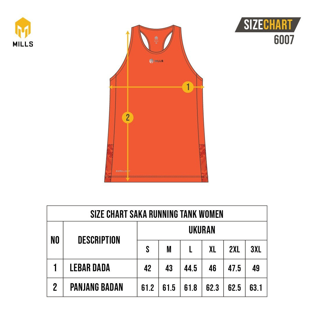 MILLS Singlet Wanita Running Saka Running Tank Women Sleeveless 6007