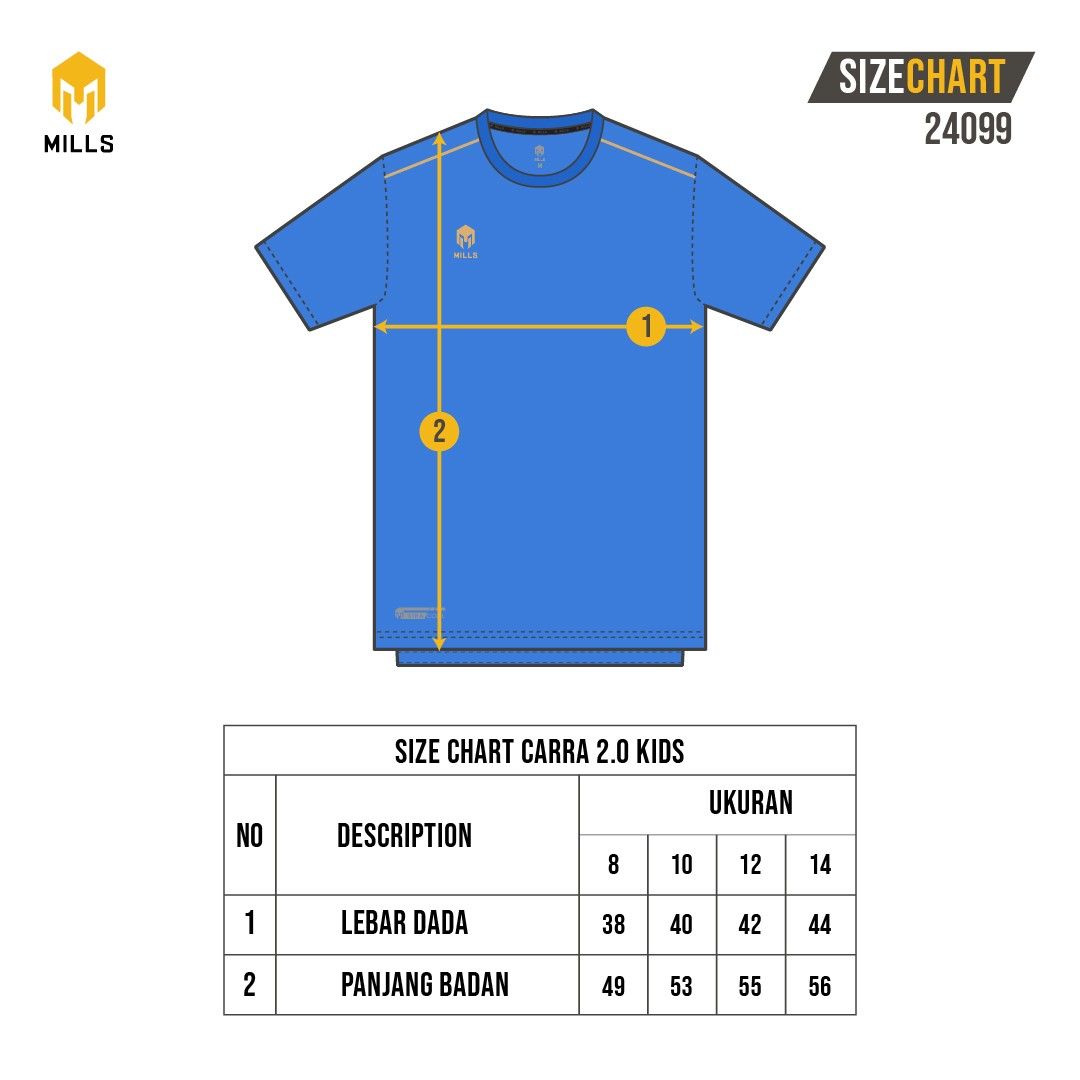 MILLS Baju Olahraga Jersey Sepakbola Football Futsal Soccer Jersey Carra 2.0 Kids 24099