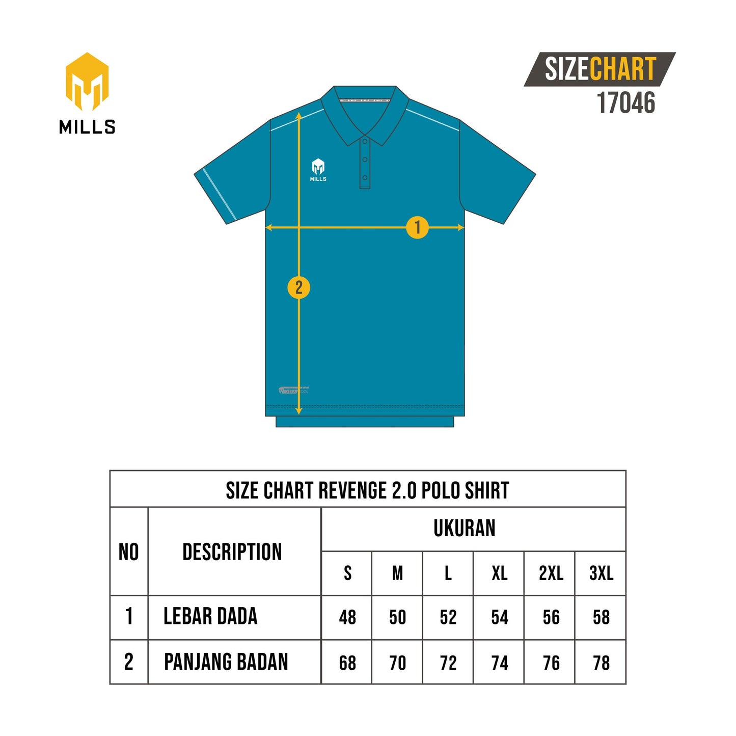 MILLS Polo Shirt Sport Style Revenge 2.0 17046