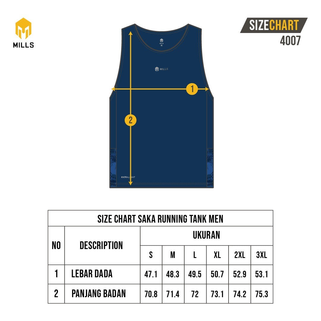 MILLS Singlet Running Saka Running Tank Sleeveless 4007