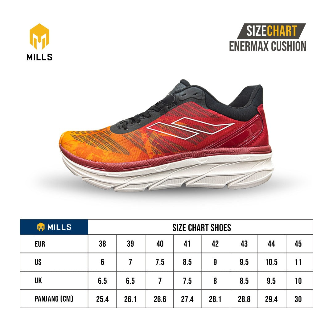 Mills Sepatu Lari Running Shoes Enermax Cushion Grey / Orange / White 9101003