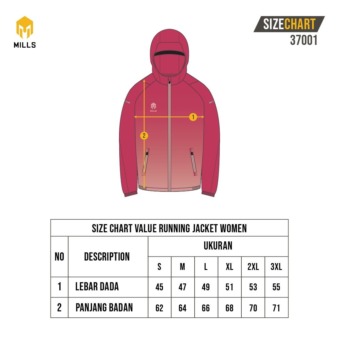 MILLS Jaket Wanita Jacket Value Running Women 37001