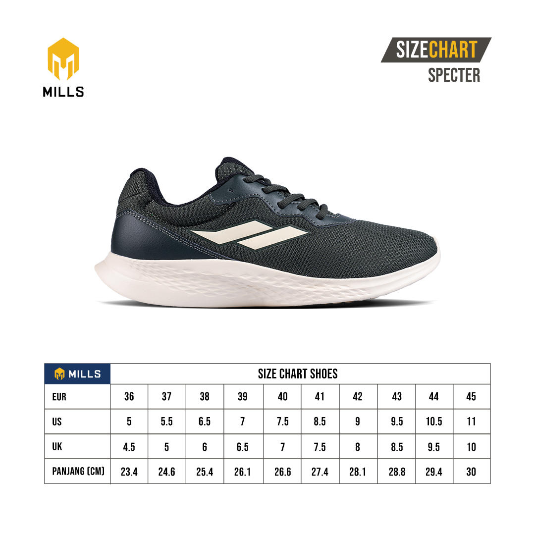 Mills Sepatu Lari Running Shoes Specter Navy / Yellow 9101403