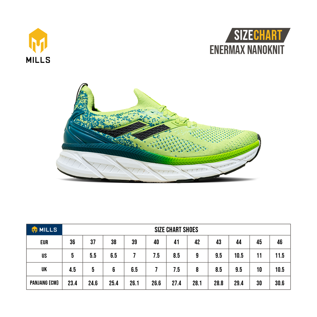 Mills Sepatu Lari Running Shoes Enermax Nanoknit  White / Grey / Tosca 9103103