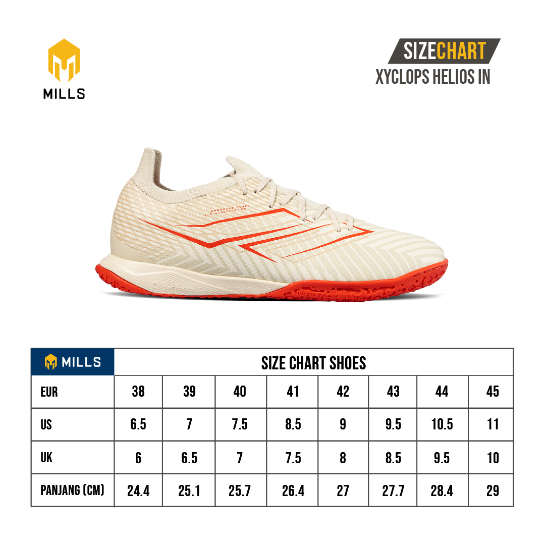 MILLS Sepatu Futsal Xyclops Helios IN White / Silver 9404004